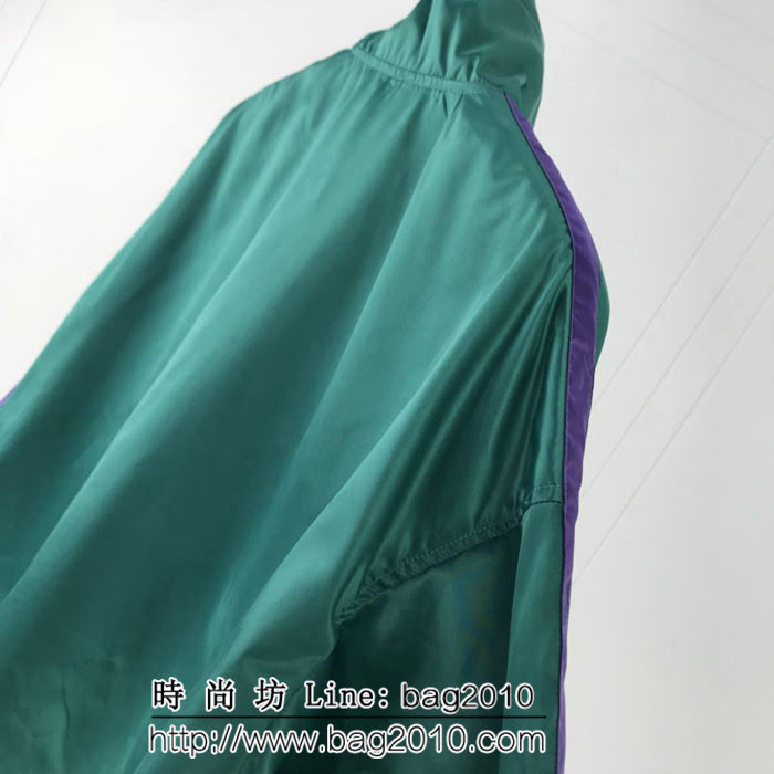 BALENCIAGA巴黎世家 18秋冬綠紫黑 拼接防風 風衣夾克 情侶款 ydi1943